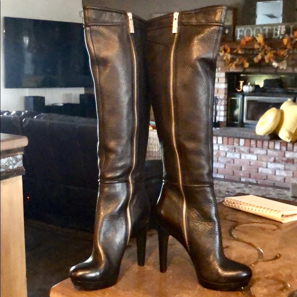 Rachel Zoe soft leather knee high platform boots